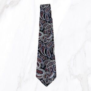 Oscar de la Renta Couture Collection 100% Silk Made in USA Paisley Print Tie, OS